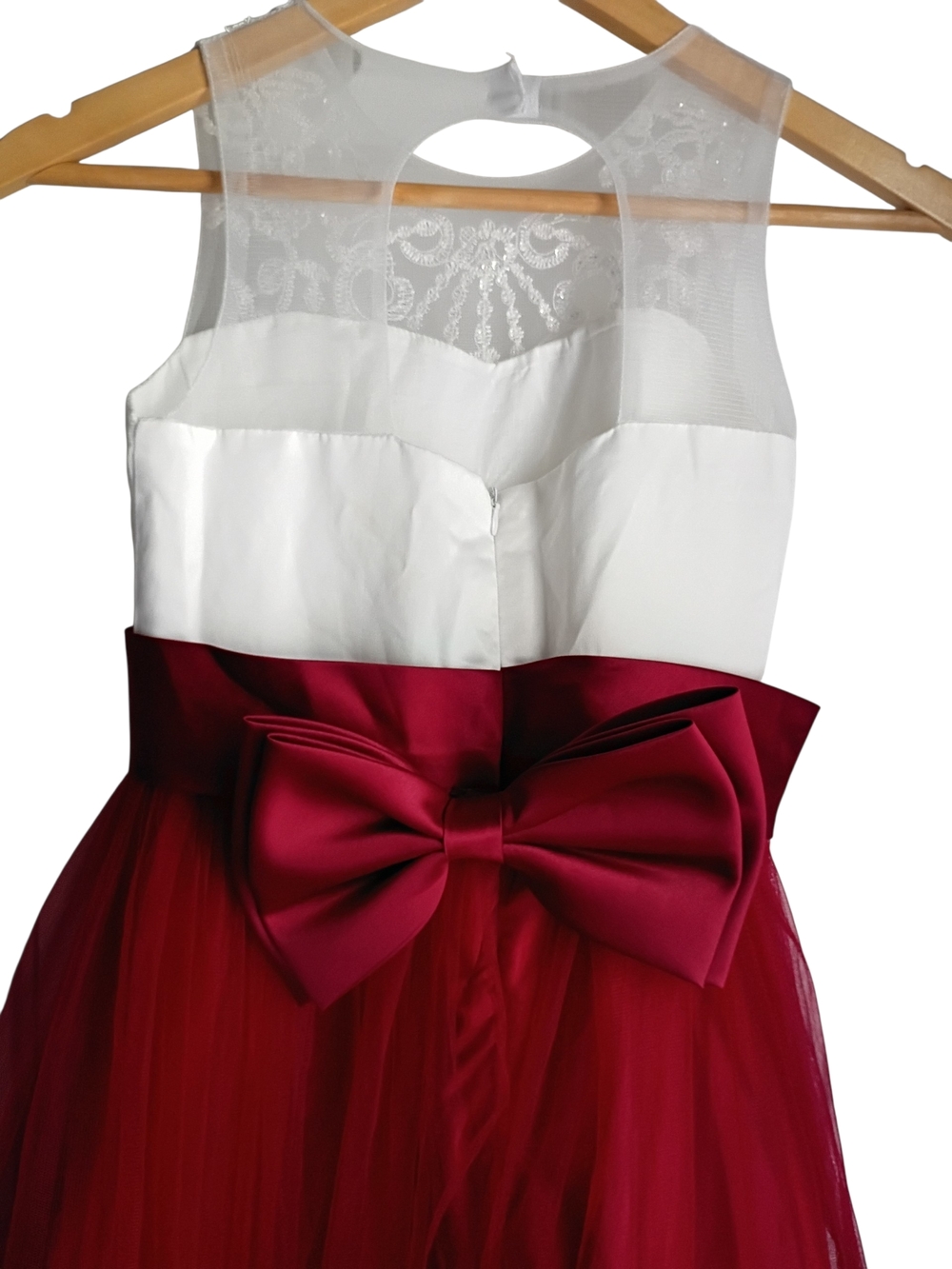 ❤️ Embellished White & Red Tulle Ball Gown for Girls - Picture 8 of 8